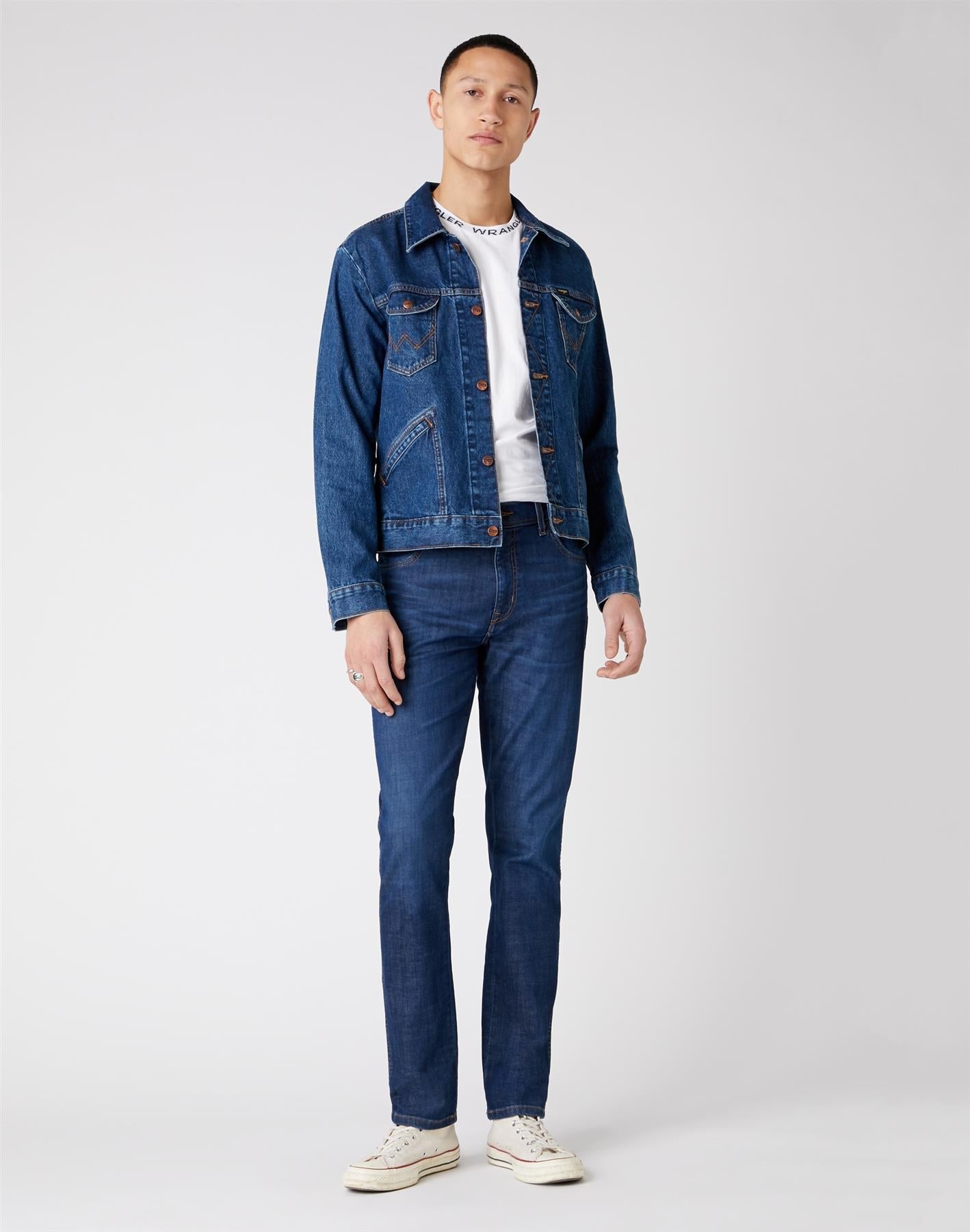 Wrangler Men's Texas Slim Stretch Airlie Blue Jeans Waist 38 - 46