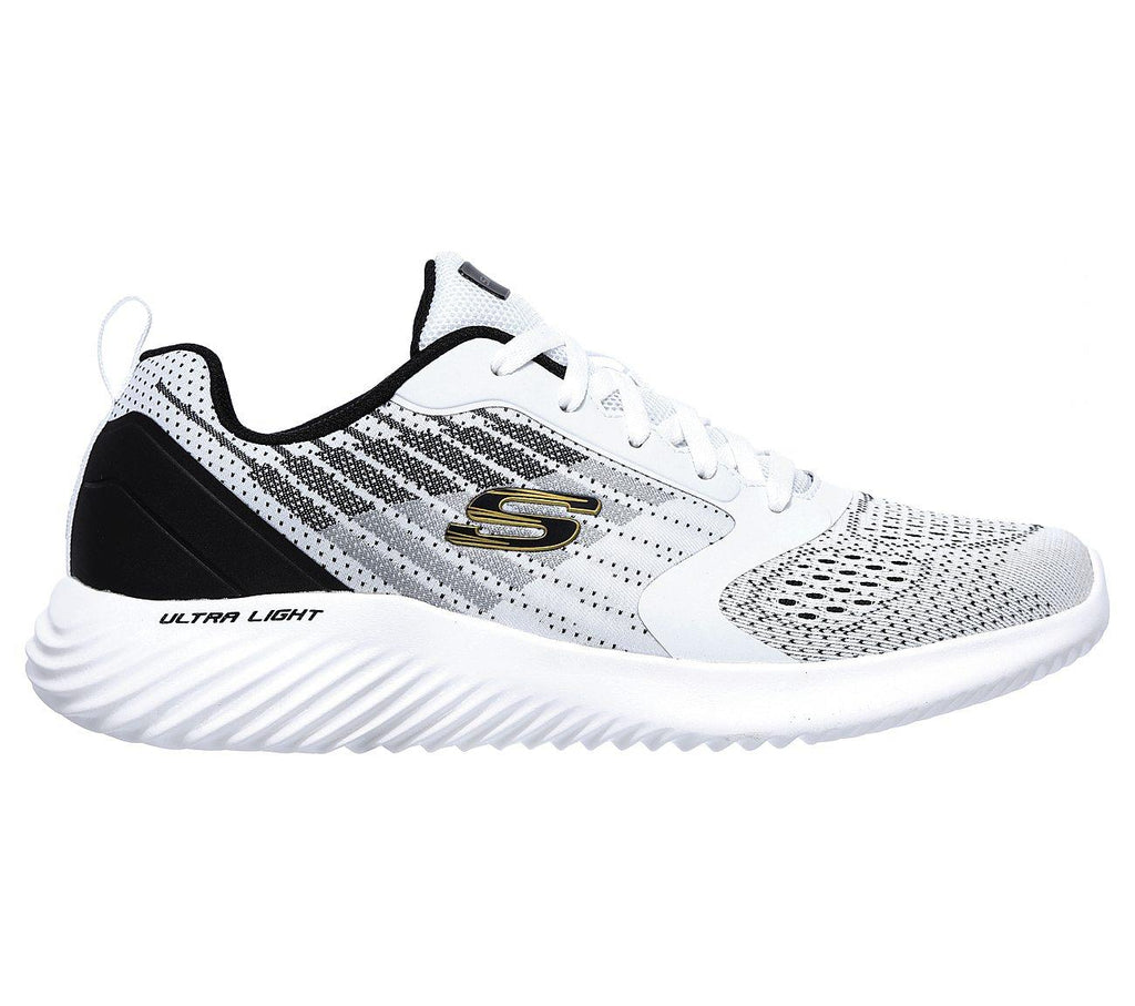 SKECHERS Men's Bounder - Verkona Running/Walking Trainers in White/Black