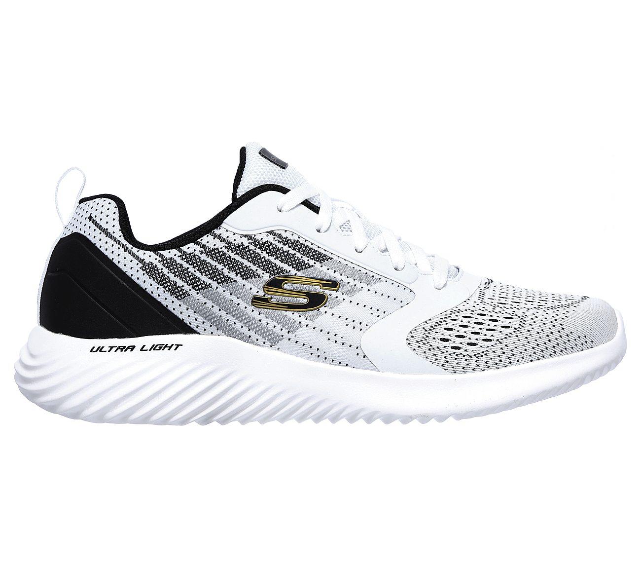 SKECHERS Men's Bounder - Verkona Running/Walking Trainers in White/Black