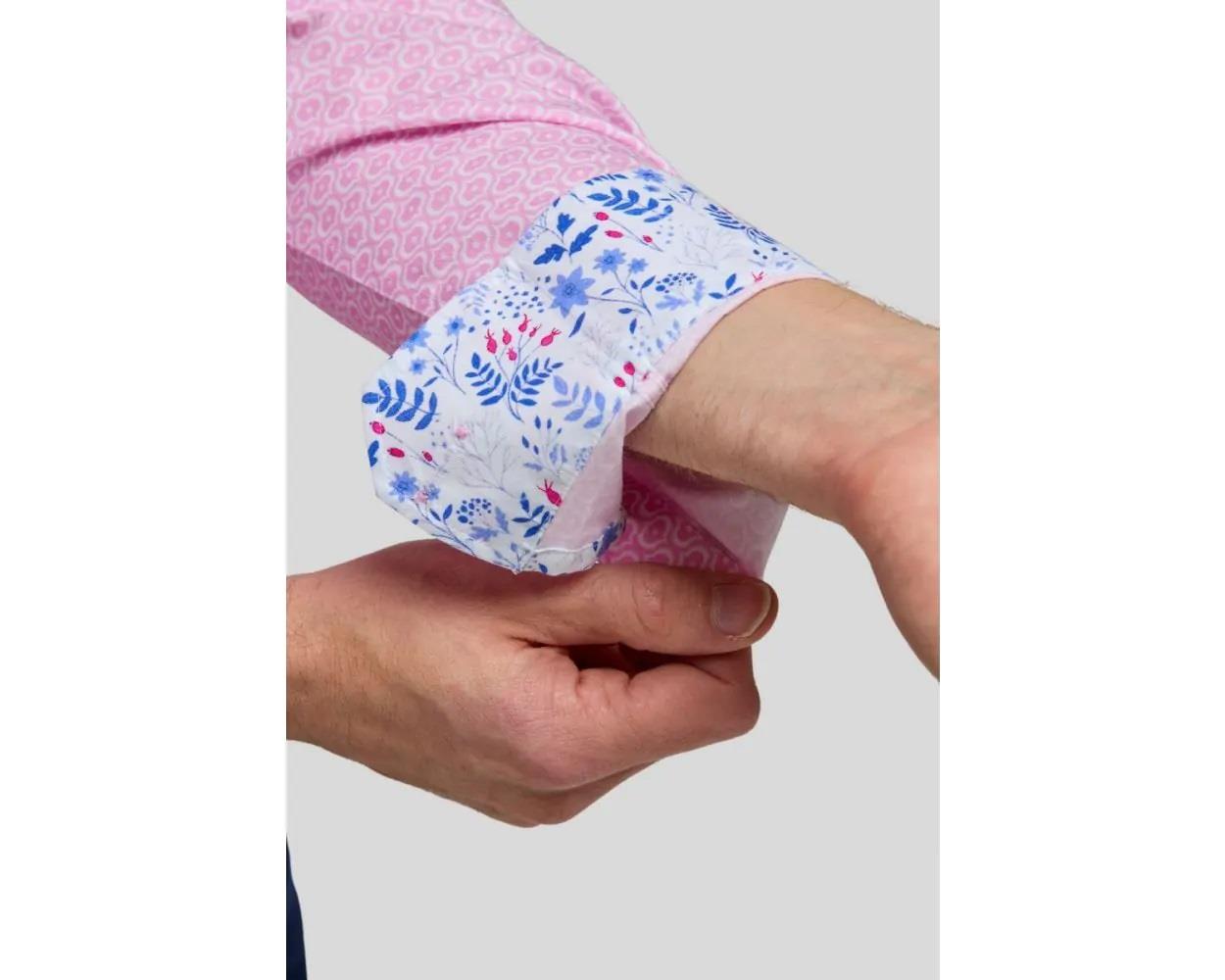 Double Two Moroccan Print Long Sleeve Shirt For Men's in 2 Colours, 15" to 18" Sizes