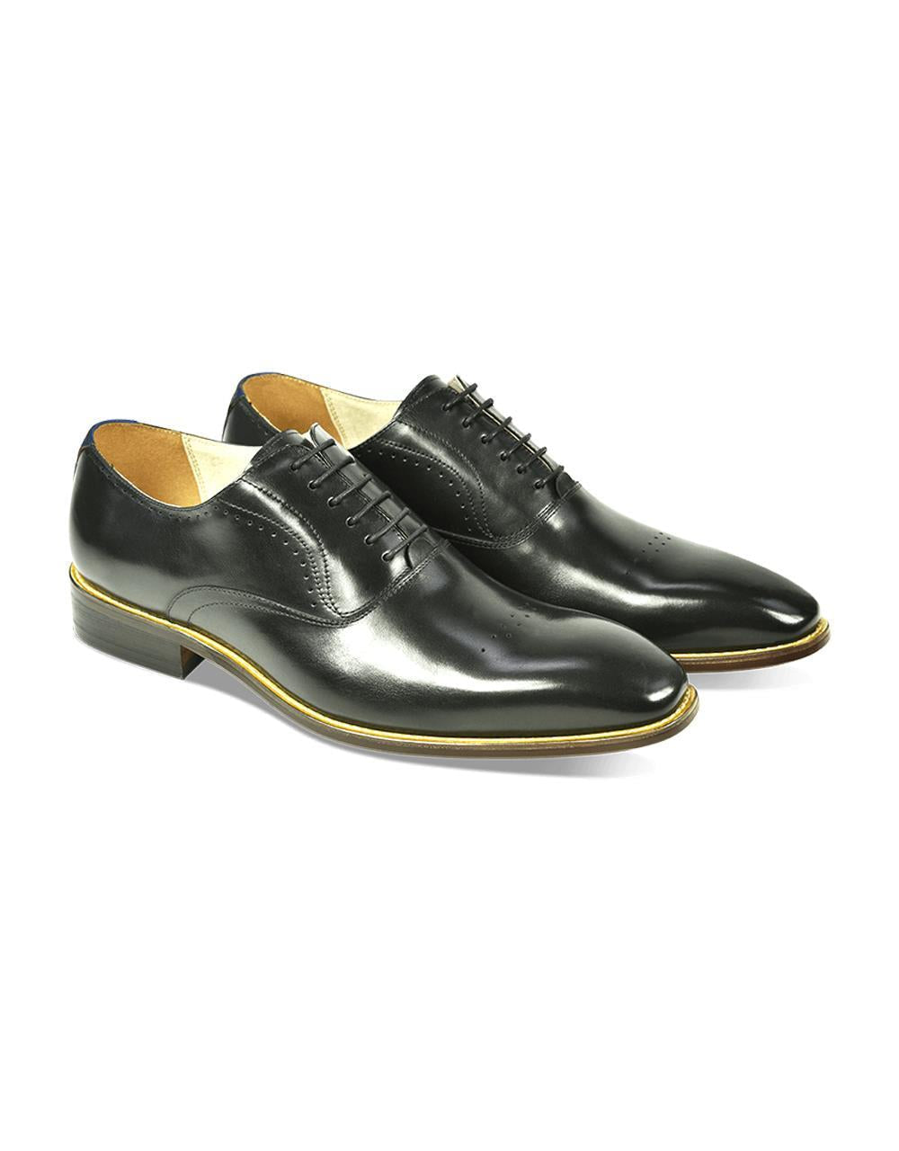 AZOR Mens Semi - Square Pompei Oxford  Lace Up Shoes Black UK 7 to UK 12