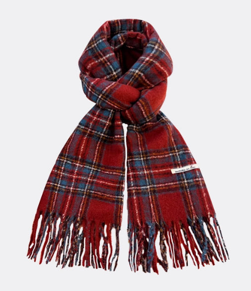 All-match Plaid Imitation Cashmere Women's Warm Scarf