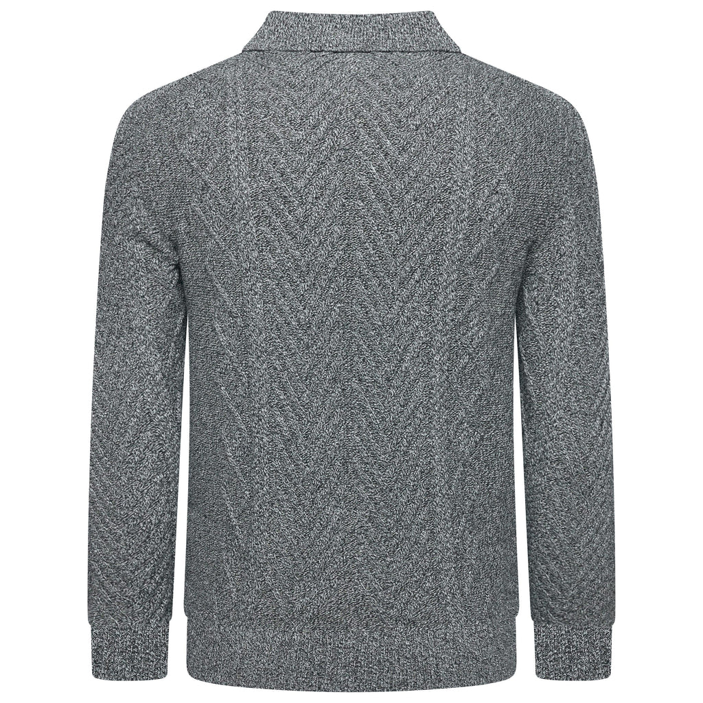 Crew Clothing Company Men's Cable Knit Button Neck Jumper 6 Colours XS–3XL