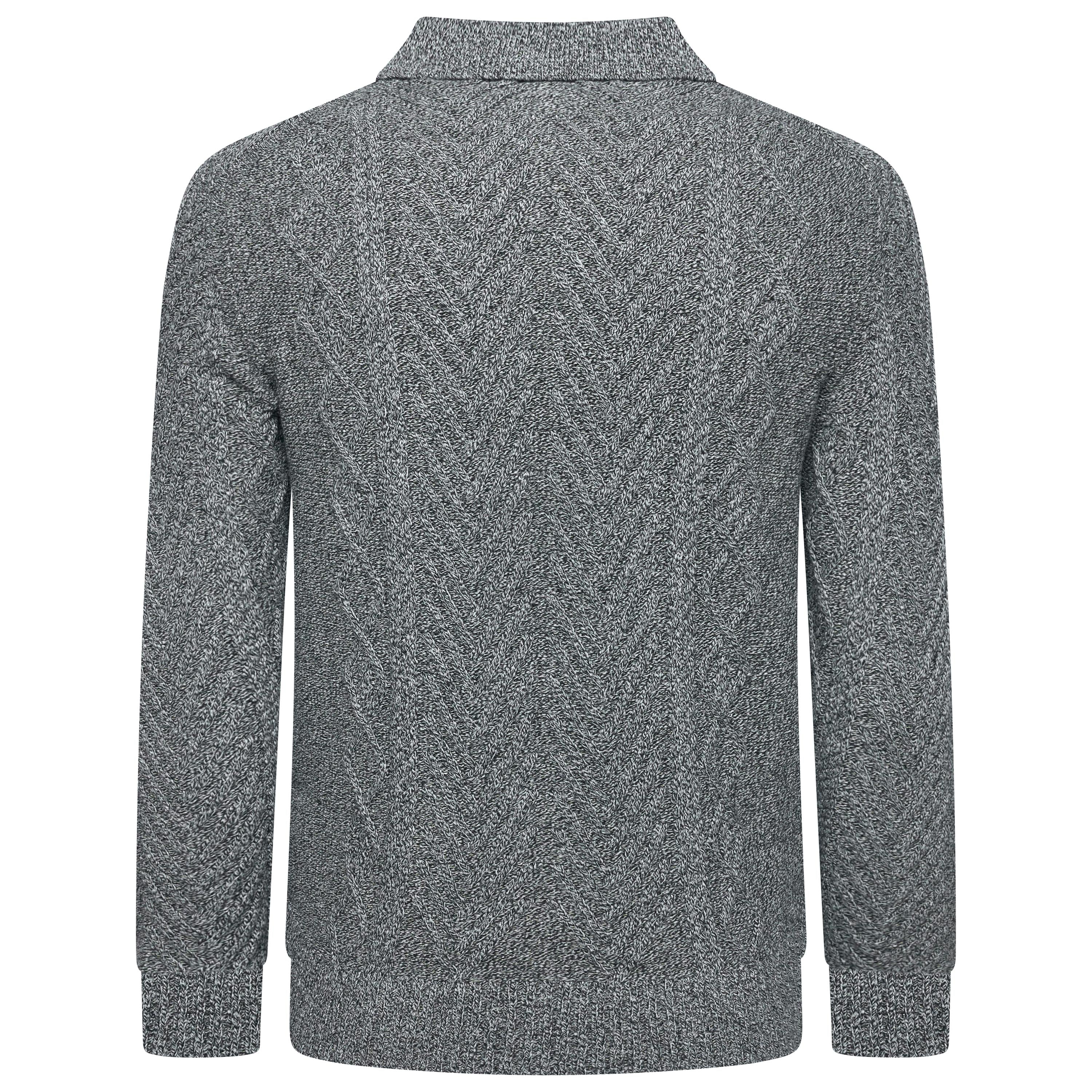 Crew Clothing Company Men's Cable Knit Button Neck Jumper 6 Colours XS–3XL