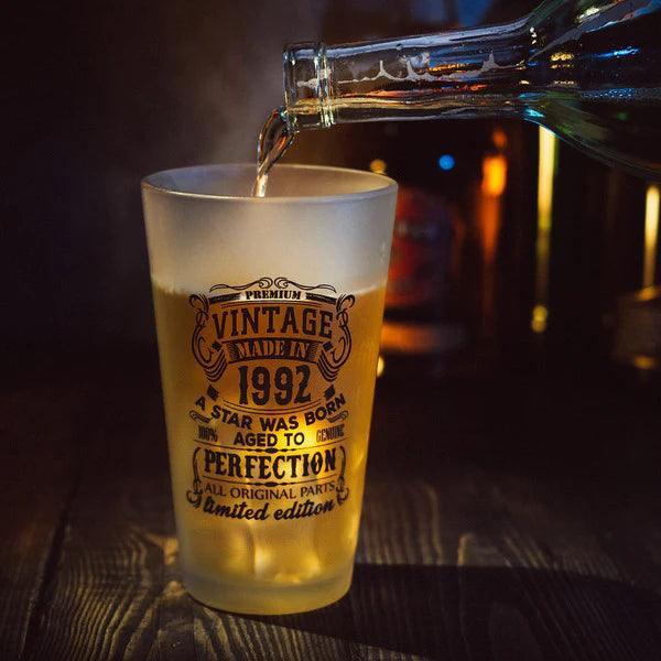 Beer Glass Set 2pcs Vintage 1962 1992 480ml 16oz Premium Pint Glasses