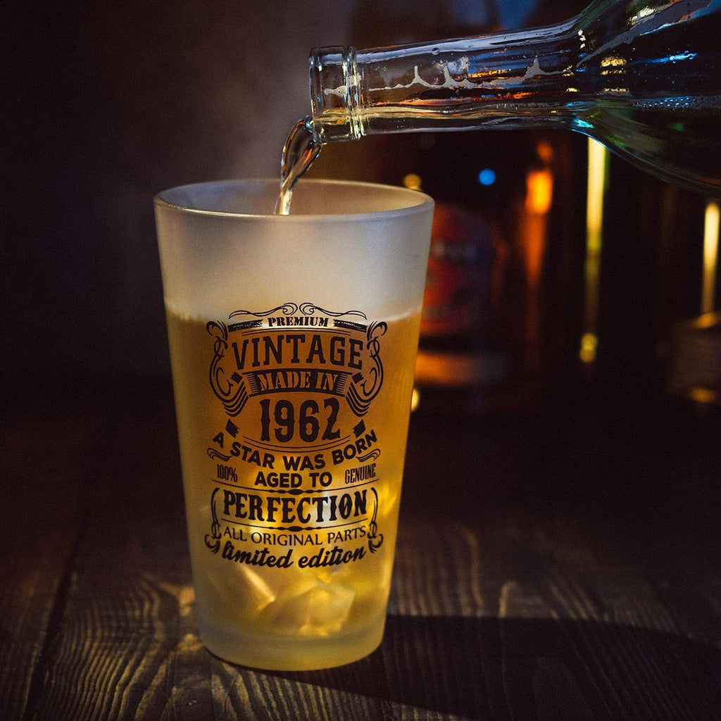 Beer Glass Set 2pcs Vintage 1962 1992 480ml 16oz Premium Pint Glasses