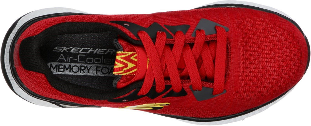 Skechers Solar Fuse Kryzik Lace Up Trainer Childrens Sports in Red/Black