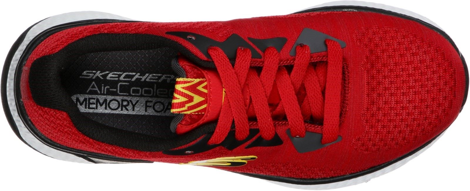 Skechers Solar Fuse Kryzik Lace Up Trainer Childrens Sports in Red/Black