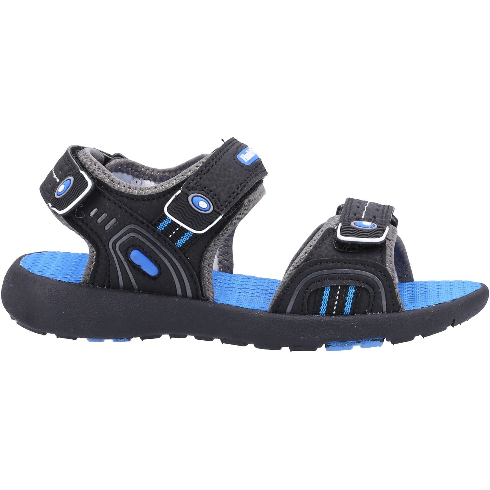Hush Puppies Mario Quarter Strap Sandal Boys Shoes in Black