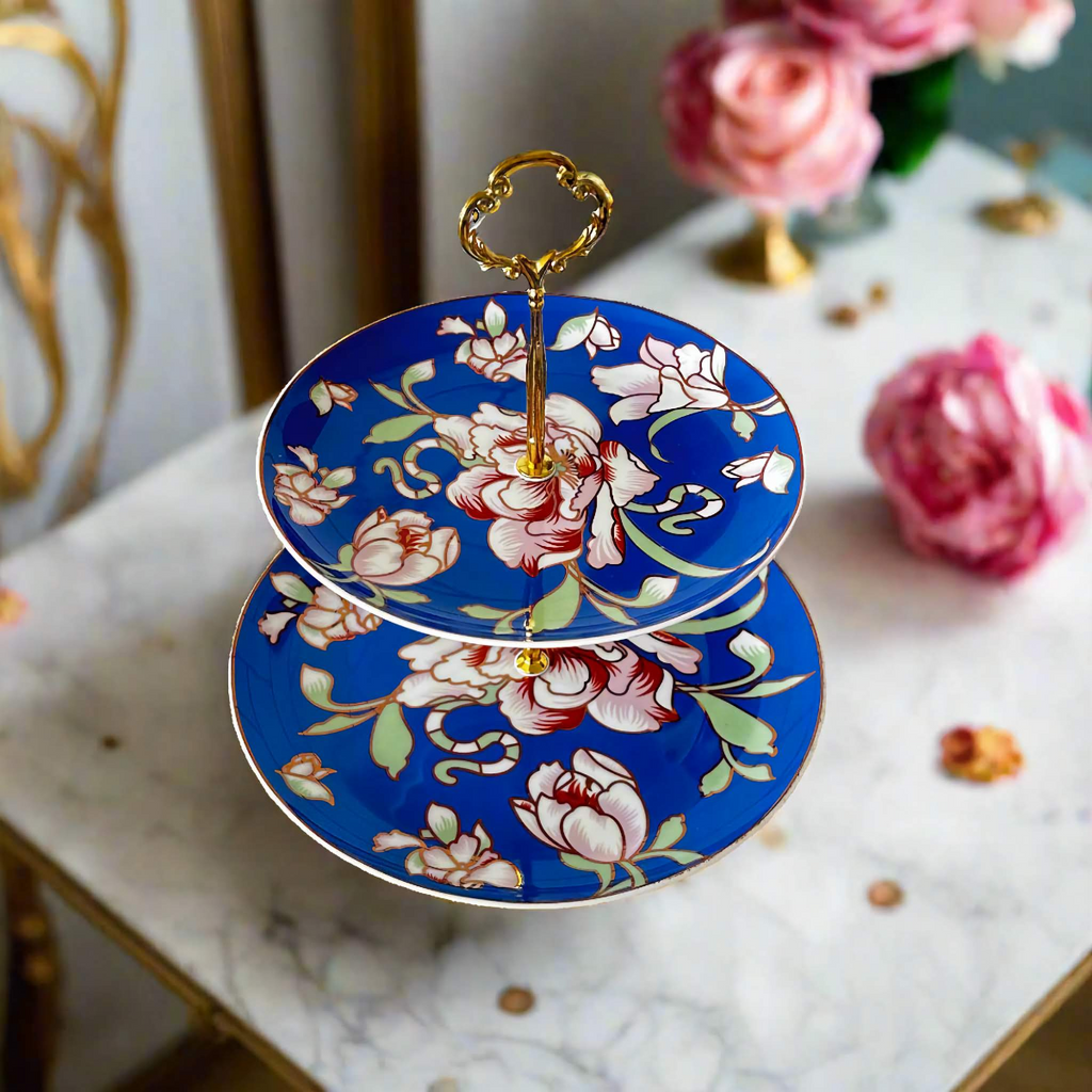 Warwickshire Royal Blue Bone China Tea Set