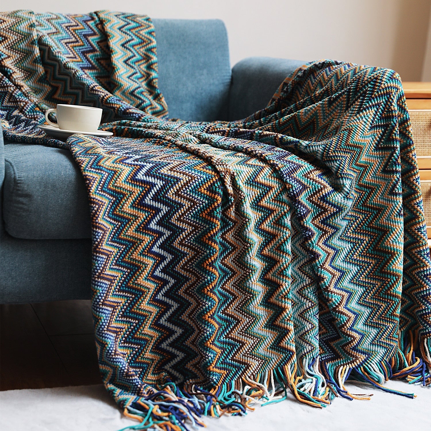 Bohemian Sofa Blanket, Cross Border Knitting Blanket, Office Nap Blanket