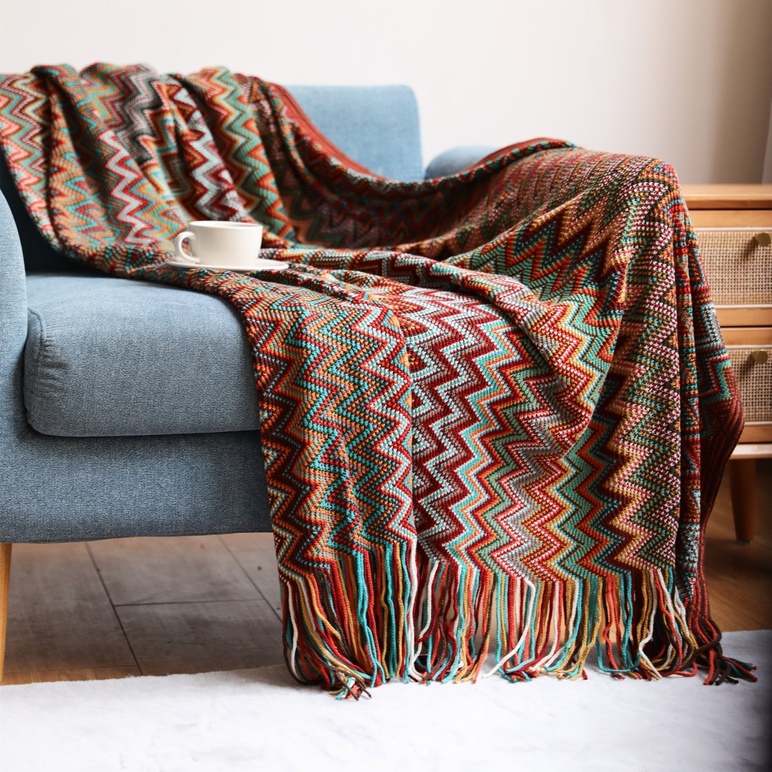 Bohemian Sofa Blanket, Cross Border Knitting Blanket, Office Nap Blanket