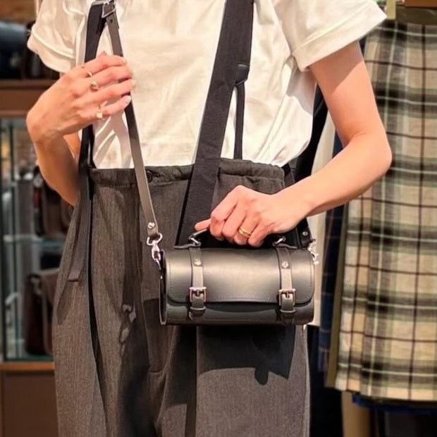 Handmade Leather Bowler Bag - Black