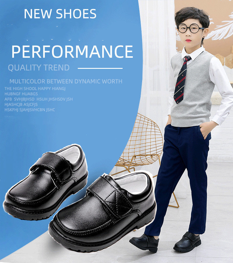 Boys Black British Leather Shoes