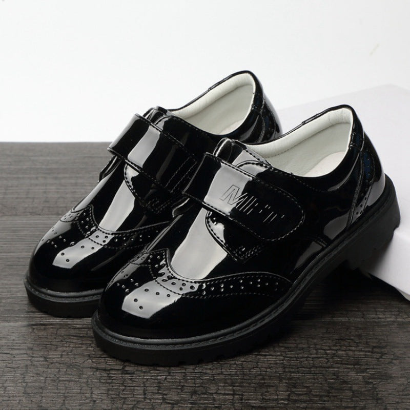 Boys Leather Shoes, Kids' Campus Black British Style Shoes