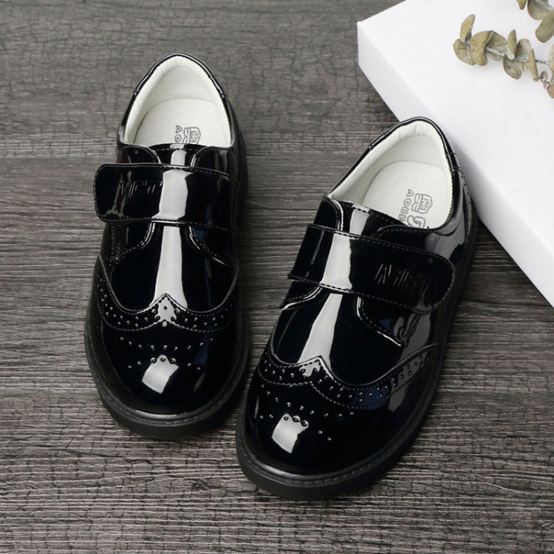 Boys Leather Shoes, Kids' Campus Black British Style Shoes