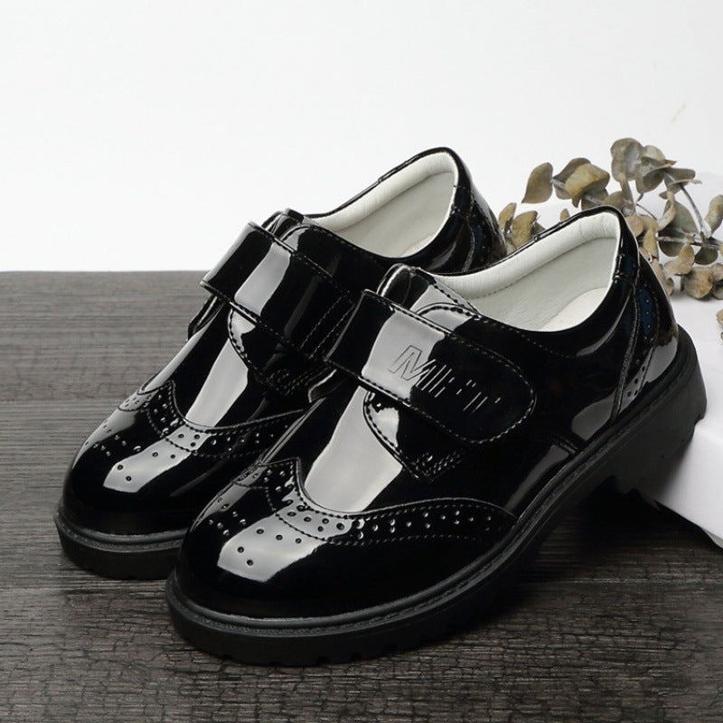 Boys Leather Shoes, Kids' Campus Black British Style Shoes