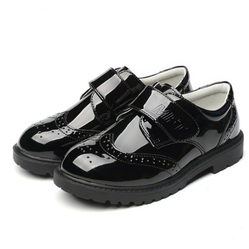 Boys Leather Shoes, Kids' Campus Black British Style Shoes