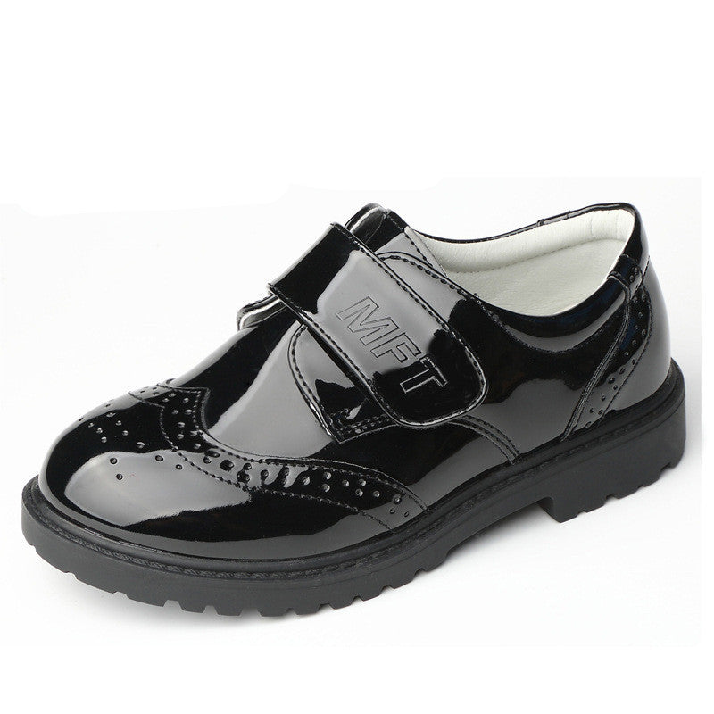 Boys Leather Shoes, Kids' Campus Black British Style Shoes