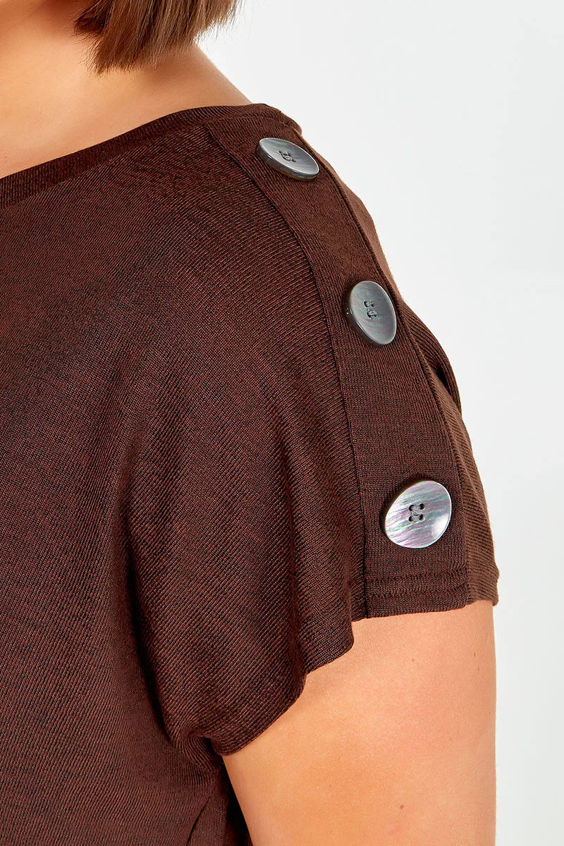 Curve Short Sleeve Button Shoulder Top – Size 18-20, 22-24 and 26-28