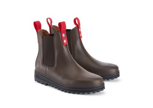 Busby Women's Winter Chelsea Boot, Brown Leather - QHA UK