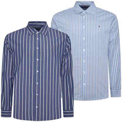 Tommy Hilfiger Men's Striped Fitted Shirt | Dark Blue & Light Blue