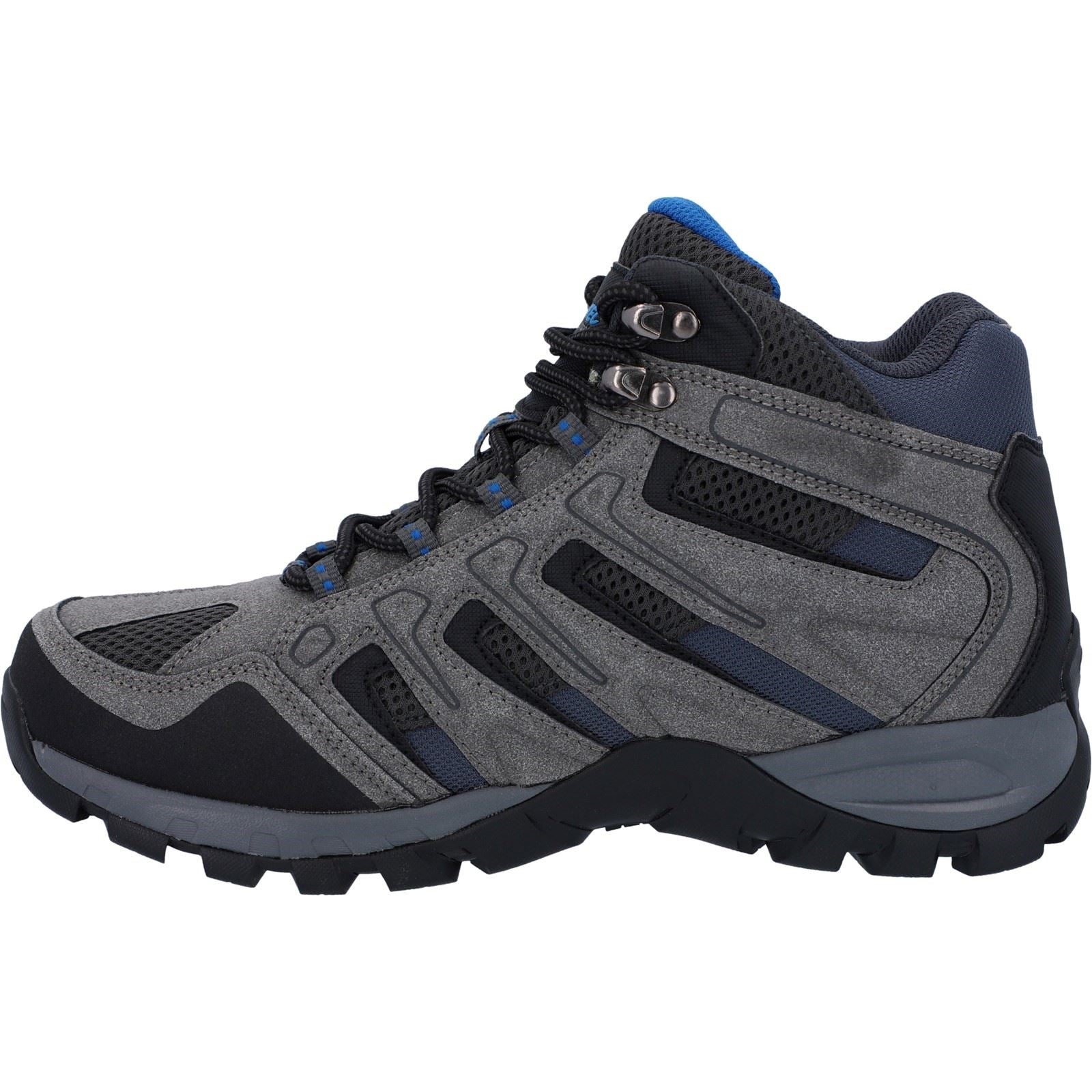 Hi-Tec Men's Torca Mid Boots in Charcoal/Nautical Blue 7 to 13