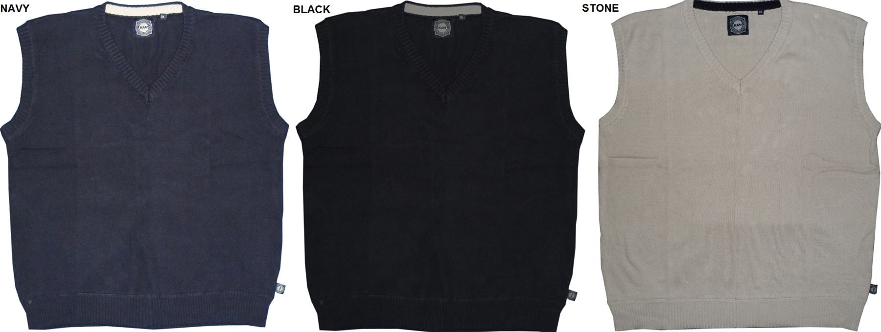 KAM Premium Cotton Sleeve Less V Neck Jumper/Tank Top