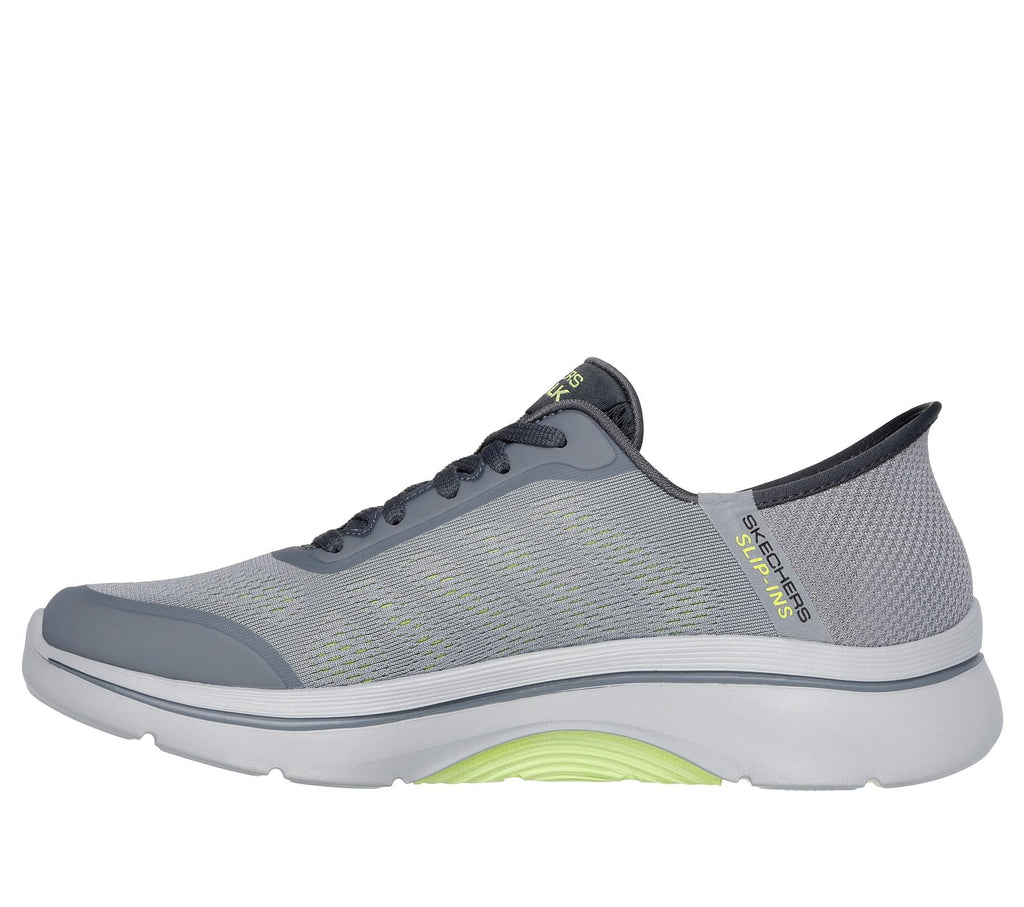 Skechers Lace Up Shoe For Men Slip Ins Go Walk Arch Fit 2.0 Simplicity 2.5 in Gray/Lime, 6-15