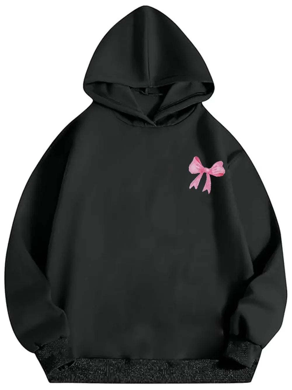 Bow Print Long Sleeve Hoodie