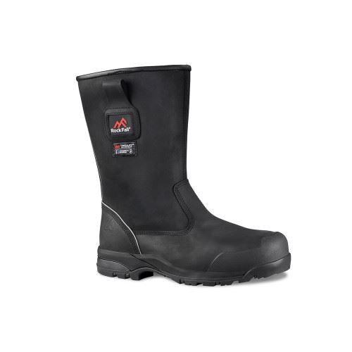 Rock Fall RF040 Manitoba Freezer Rigger Safety Boot in 3 to 13, Black
