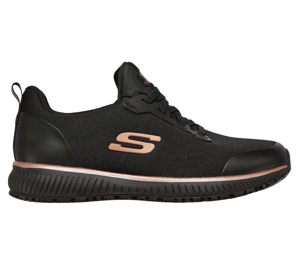 Skechers (77222EC) Ladies Squad SR in Black/Rose Gold Size 6 to 9
