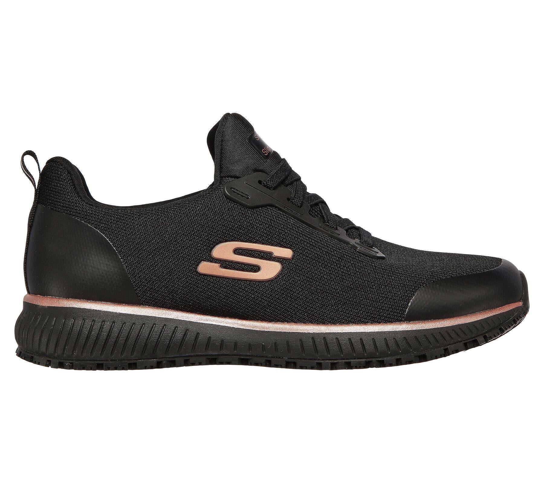 Skechers (77222EC) Ladies Squad SR in Black/Rose Gold Size 6 to 9