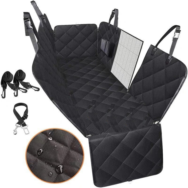 Dog Car Seat Cover View Mesh Pet Carrier Hammock Safety Protector Car Rear BackSeat Mat With Zipper And Pocket For Travel