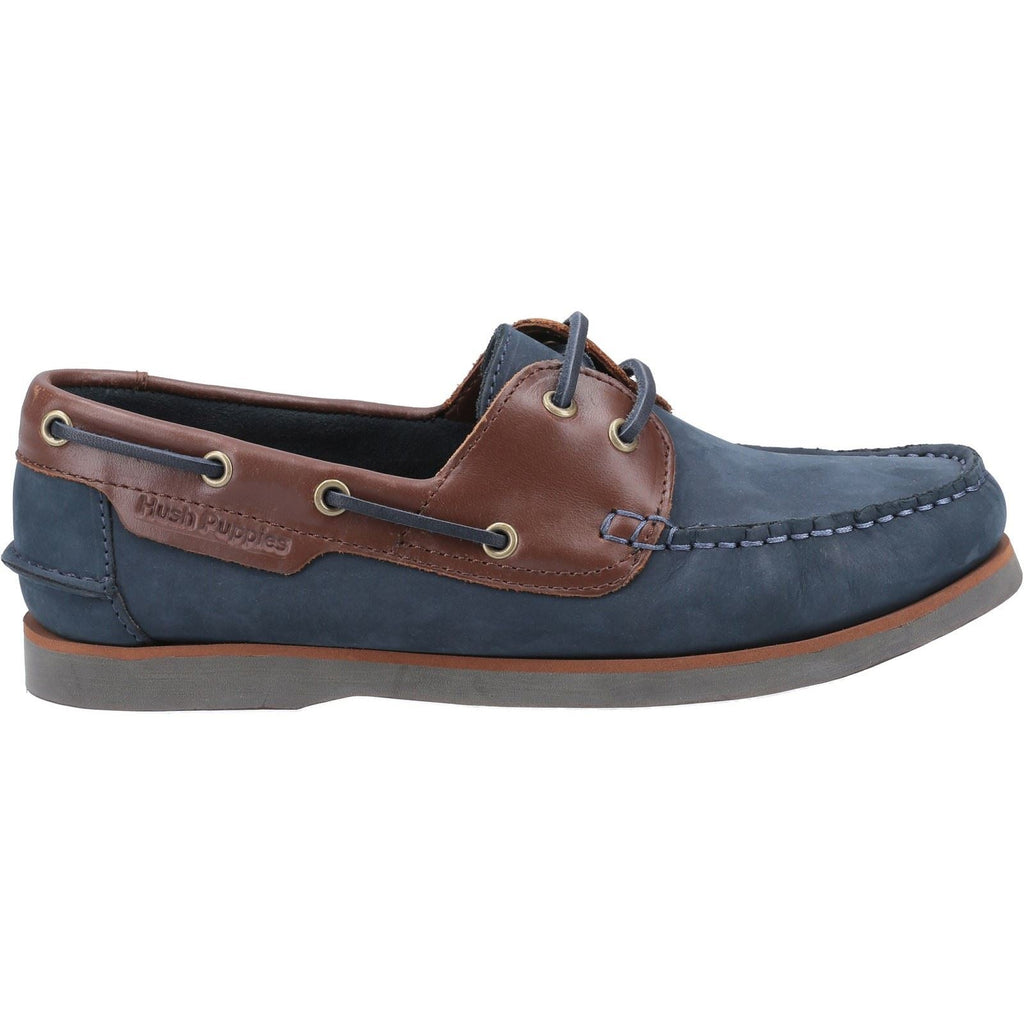 Hush Puppies Hattie Laces Ladies Shoes in Navy/Tan