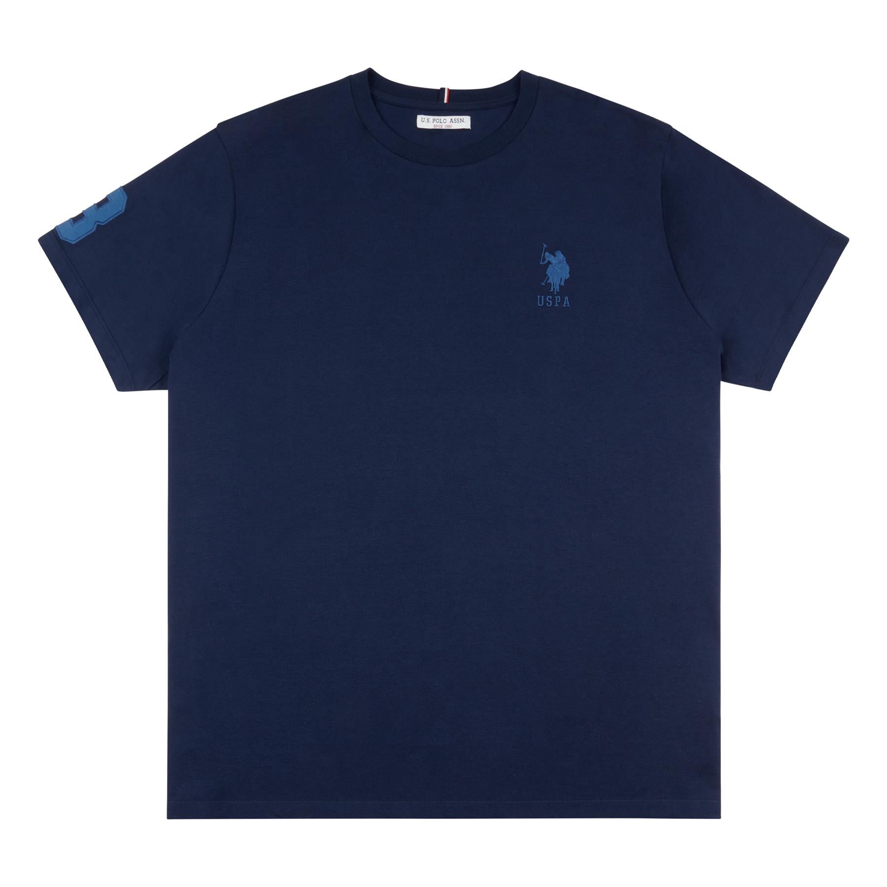 Men U.S. Polo Assn. Uspa Plain Pure Cotton T-Shirt With Large Logo Detail