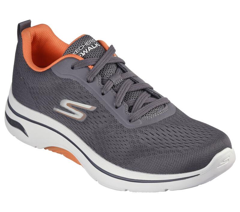 Skechers Go Walk Arch Fit 2.0 - Idyllic Sneaker for Mens (216516) in Charcoal/Orange, 9 to 13