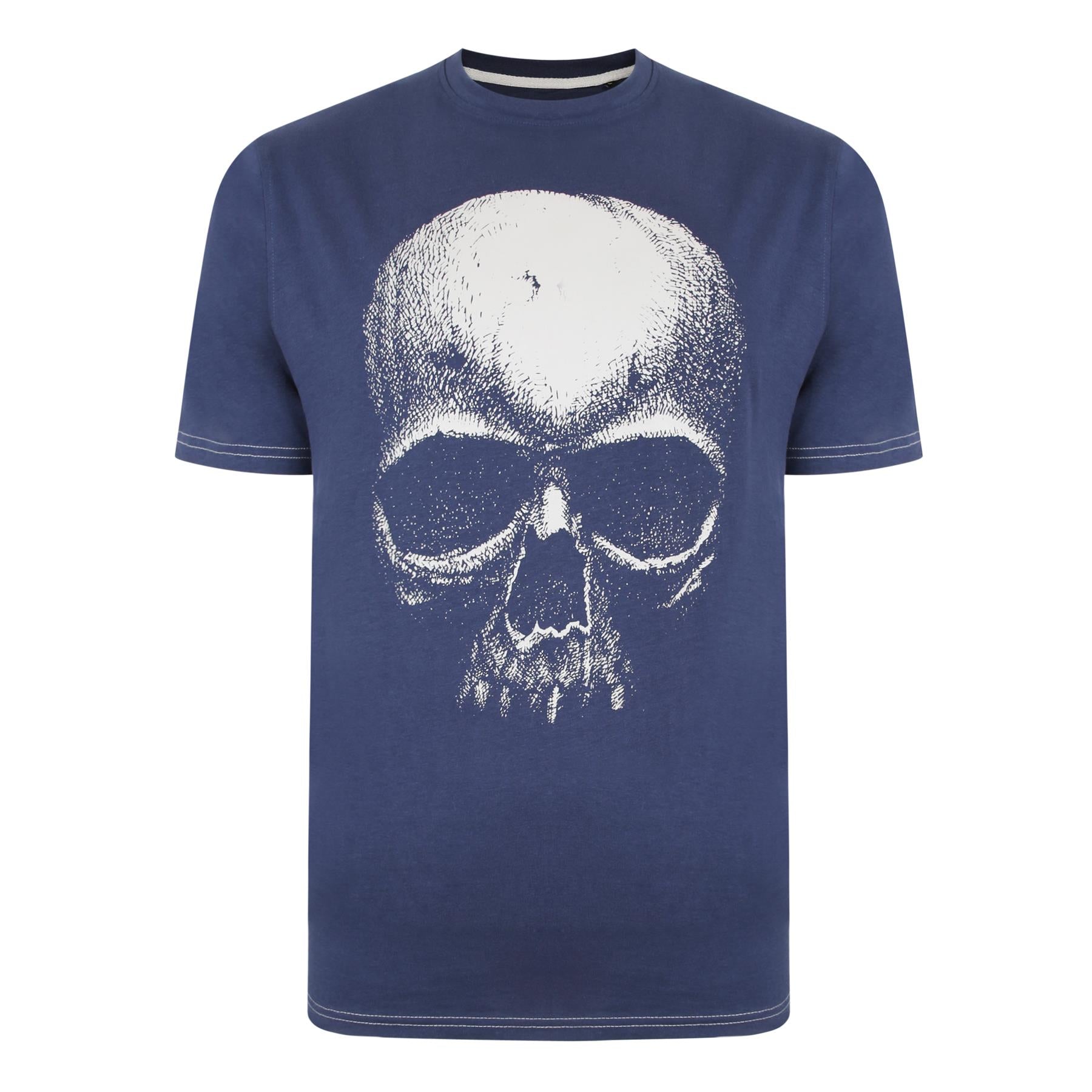 Kam (KBS5374) Kbs Mens Ghost Skull Big Size Printed Crew Neck Tee in 2XL-8XL