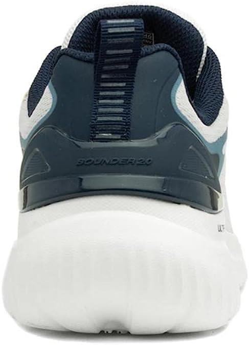 Skechers (232674) Men's Bounder 2.0 - Andal Lace-Up Athletic Style Shoes in White/Navy 8 to 13
