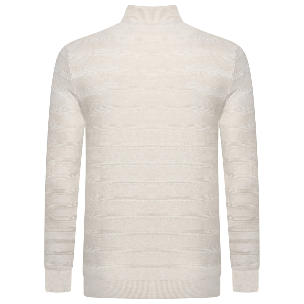 Crew Clothing Mens Cashmere Silk Blend Quarter Zip Jumper Navy Cream - QHA UK