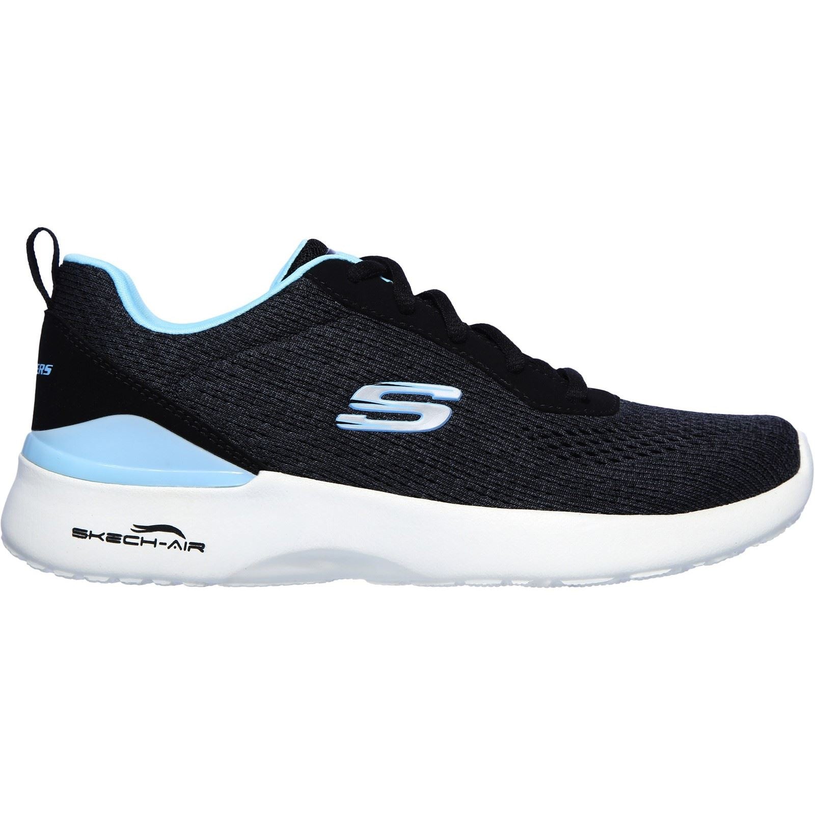 Skechers (GAR149340) Women's Skech-Air Dynamight Top Prize Wide Trainer in Black/Turq 4 to 8