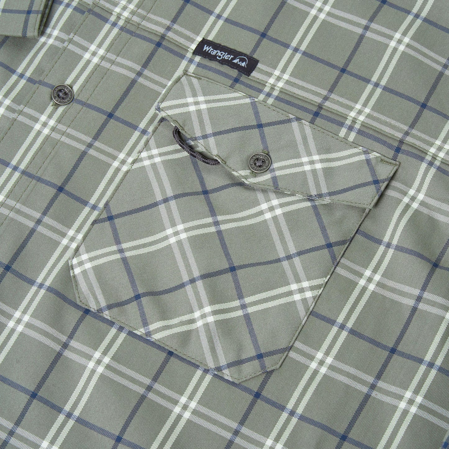 Wrangler Men's 2 Pocket Casual Utility Shirt | Navy & Green Check | L–2XL