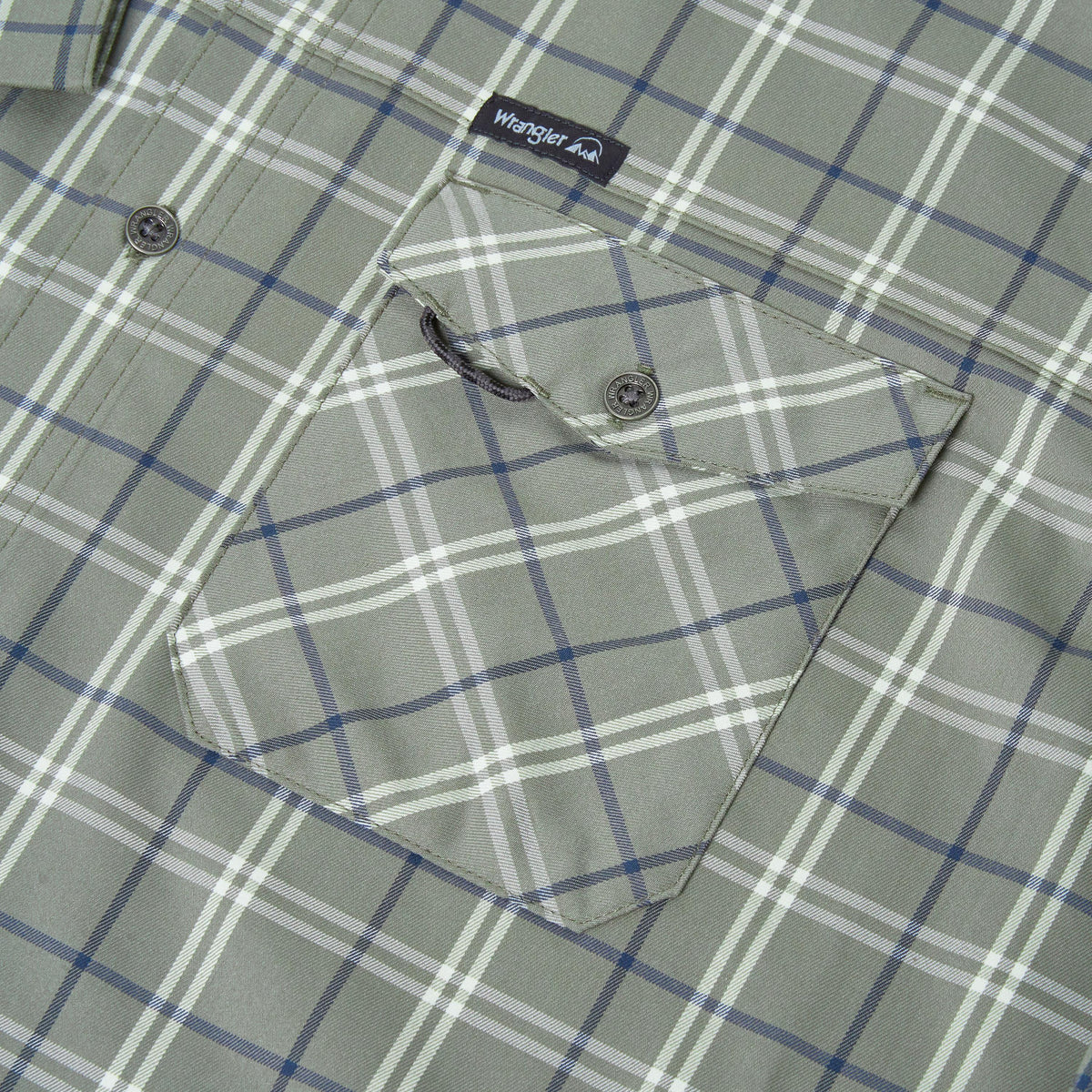 Wrangler Men's 2 Pocket Utility Shirt | Check | UPF 50+ Moisture Wicking | L-2XL
