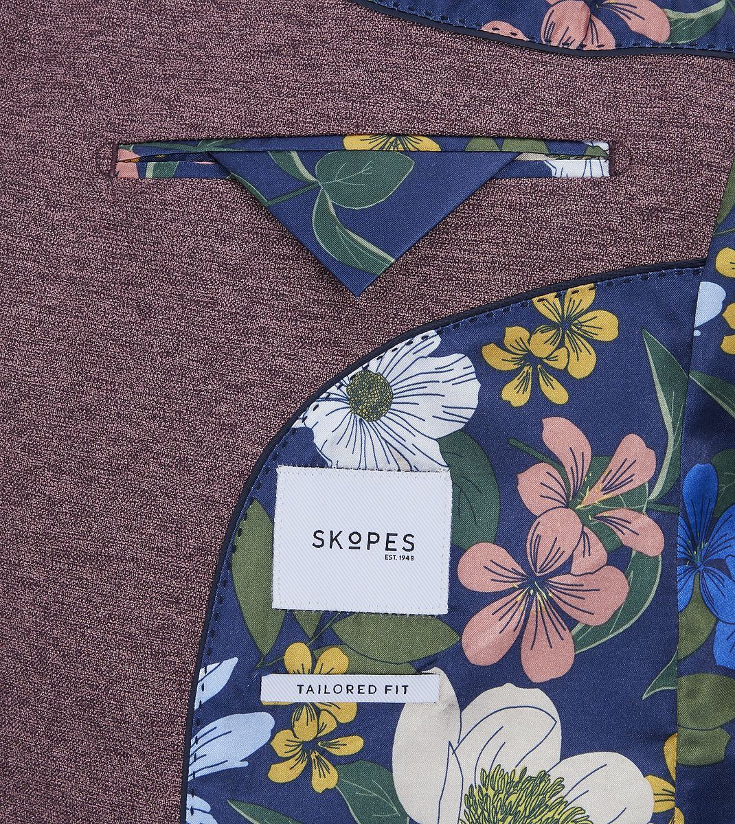 Skopes Jodrell Suit Tailored Fit Jacket For Men in Berry, 34S-62L