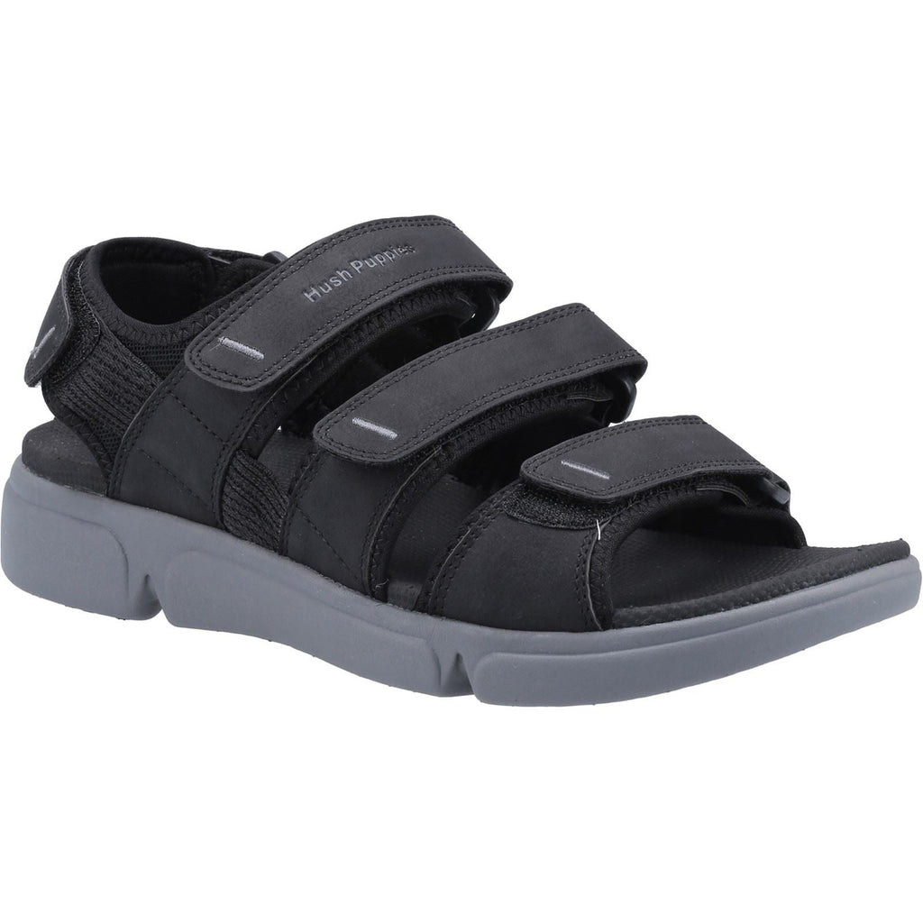 Hush Puppies Raul Multi Velcro strap Mens Summer in Black