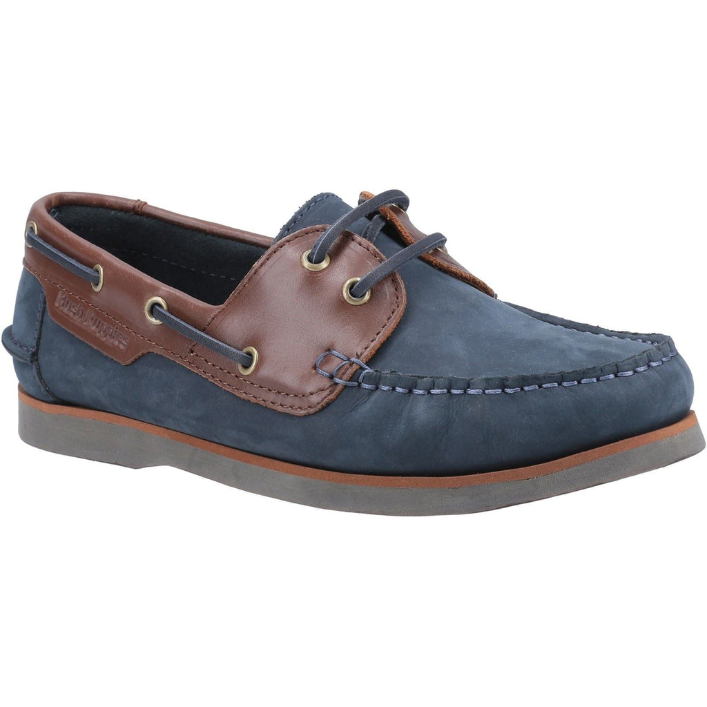 Hush Puppies Hattie Laces Ladies Shoes in Navy/Tan
