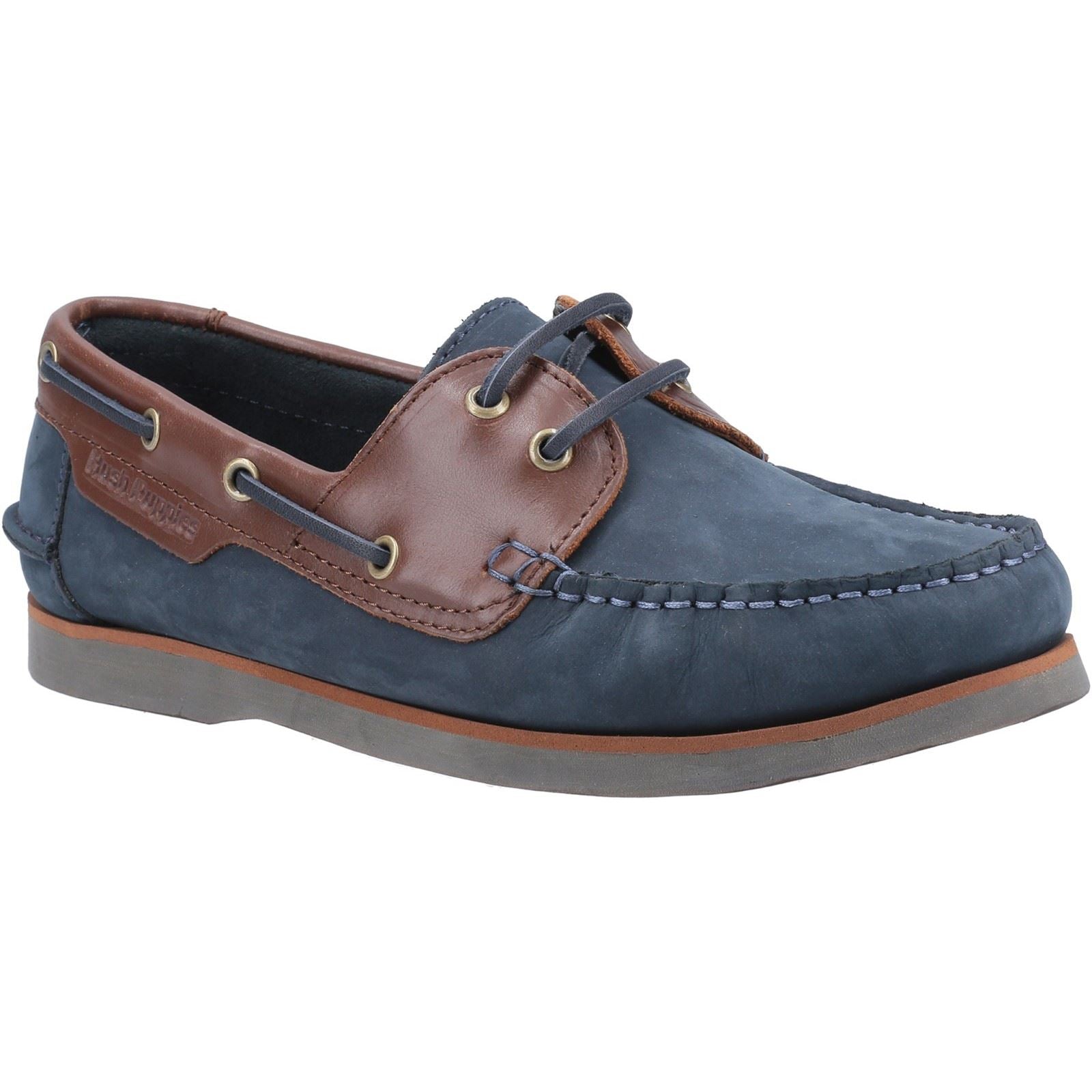Hush Puppies Hattie Laces Ladies Shoes in Navy/Tan