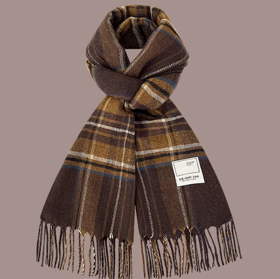 All-match Plaid Imitation Cashmere Women's Warm Scarf
