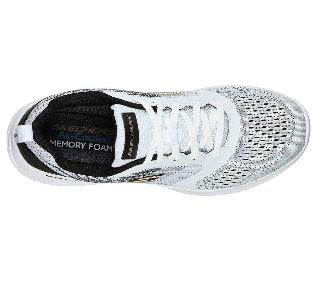 SKECHERS Men's Bounder - Verkona Running/Walking Trainers in White/Black