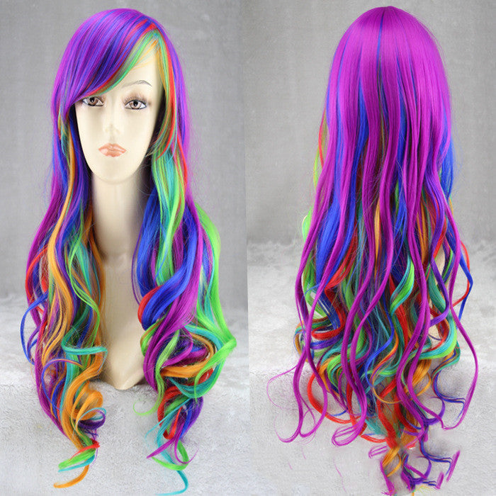 Colourful Rainbow Gradient Hairstyle Wigs